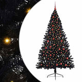 Vidaxl kunstmatig voorverlicht kerstboom met 300 led zwart 210 cm pvc