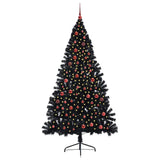 Vidaxl kunstmatig voorverlicht kerstboom met 300 led zwart 210 cm pvc