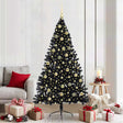 Vidaxl kunstmatig voorverlicht kerstboom zwart 210 cm pvc