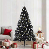 Vidaxl kunstmatig voorverlicht kerstboom met 300 led zwart 210 cm pvc