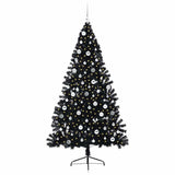 Vidaxl kunstmatig voorverlicht kerstboom met 300 led zwart 210 cm pvc