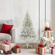 Vidaxl kunstmatig voorverlicht kerstboom met 150 led zilver 120 cm pet