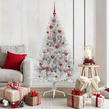 Vidaxl kunstmatig voorverlicht kerstboom zilver 150 cm pet
