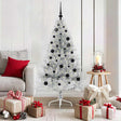 Vidaxl kunstmatig voorverlicht kerstboom zilver 150 cm pet