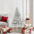 Vidaxl kunstmatig voorverlicht kerstboom zilver 150 cm pet