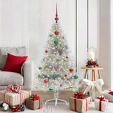 Vidaxl kunstmatig voorverlicht kerstboom zilver 150 cm pet