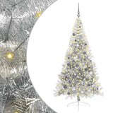 Vidaxl kunstmatig voorverlicht kerstboom met 300 led zilver 210 cm pet