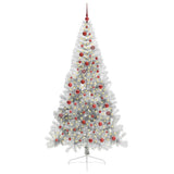 Vidaxl kunstmatig voorverlicht kerstboom met 300 led zilver 210 cm pet