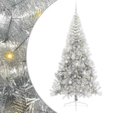 Vidaxl kunstmatig voorverlicht kerstboom met 300 led zilver 210 cm pet