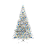 Vidaxl kunstmatig voorverlicht kerstboom met 300 led zilver 210 cm pet