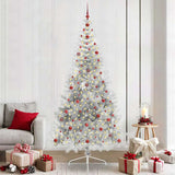 Vidaxl kunstmatig voorverlicht kerstboom met 300 led zilver 240 cm pet