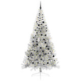 Vidaxl kunstmatig voorverlicht kerstboom met 300 led zilver 240 cm pet