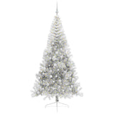 Vidaxl kunstmatig voorverlicht kerstboom met 300 led zilver 240 cm pet