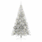 Vidaxl kunstmatig voorverlicht kerstboom met 300 led zilver 240 cm pet