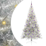 Vidaxl kunstmatig voorverlicht kerstboom met 300 led zilver 240 cm pet