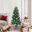 Vidaxl hoek kunstkerstboom met 150 led groen 150 cm pvc en metaal