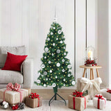 Vidaxl hoek kunstkerstboom met 150 led groen 150 cm pvc en metaal