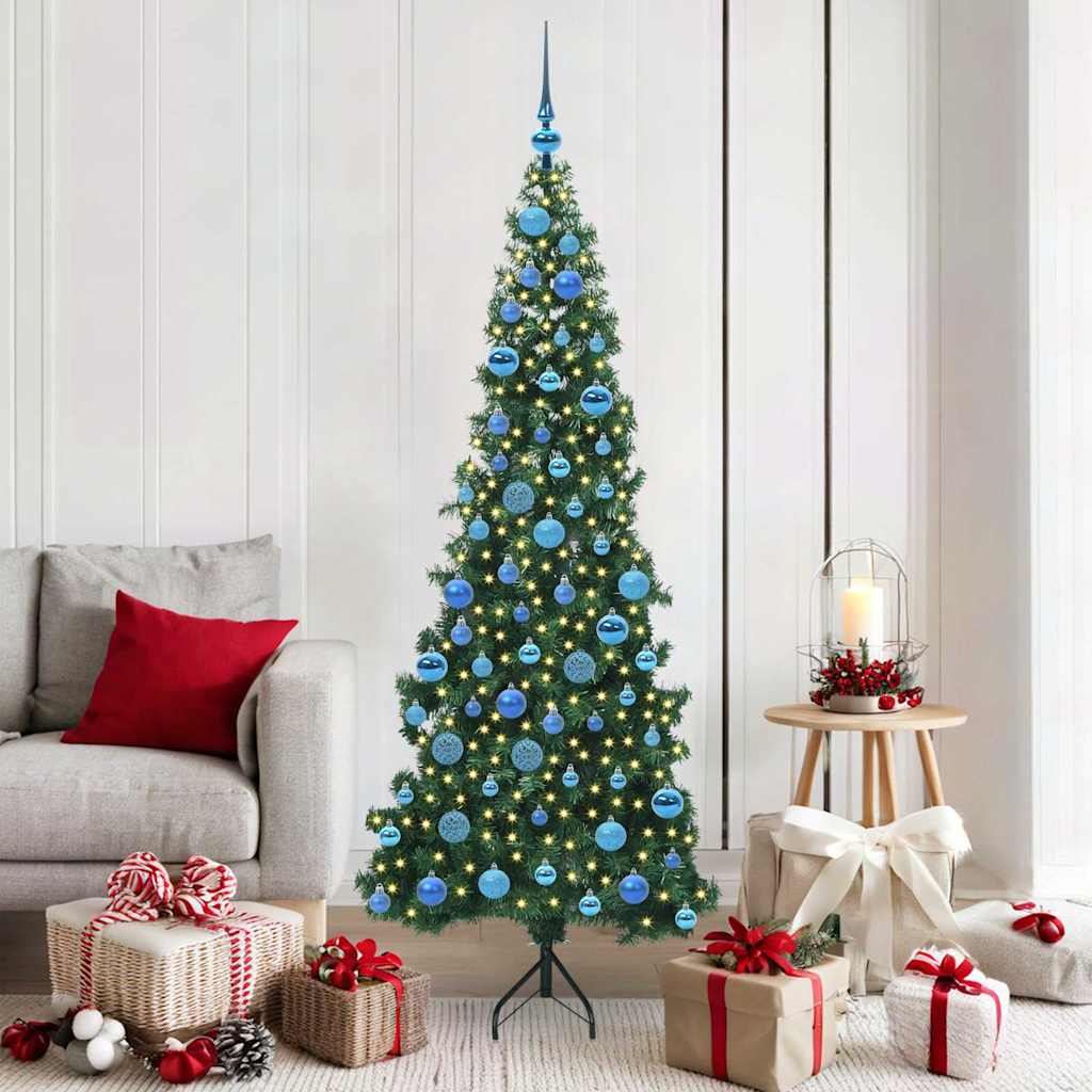 Vidaxl hoek kunstkerstboom met 300 led groen 180 cm pvc en metaal