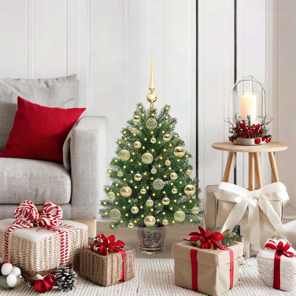 Vidaxl kunstkerstboom met 150 led met standaard groen 75 cm pe en pvc