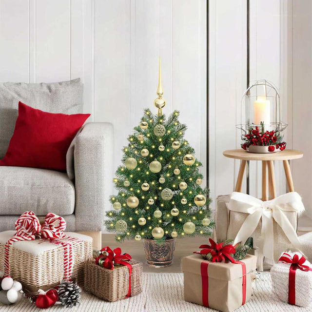 Vidaxl kunstkerstboom met 150 led met standaard groen 75 cm pe en pvc