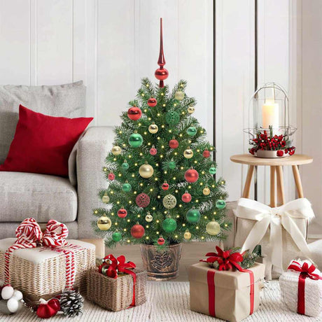 Vidaxl kunstkerstboom met 150 led met standaard groen 95 cm pe en pvc