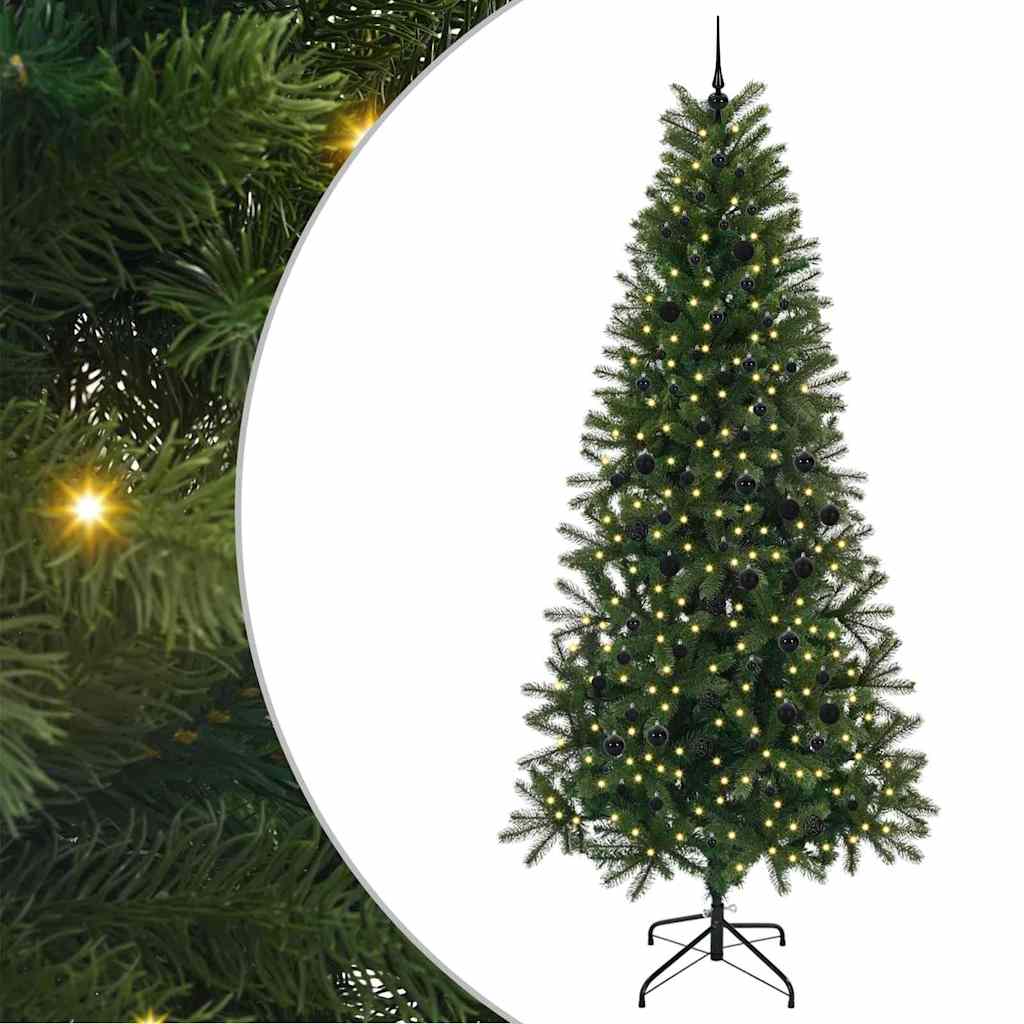 Vidaxl kunstkerstboom met 300 led met standaard groen 240 cm pe en pvc