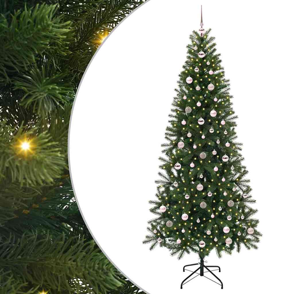 Vidaxl kunstkerstboom met 300 led met standaard groen 240 cm pe en pvc