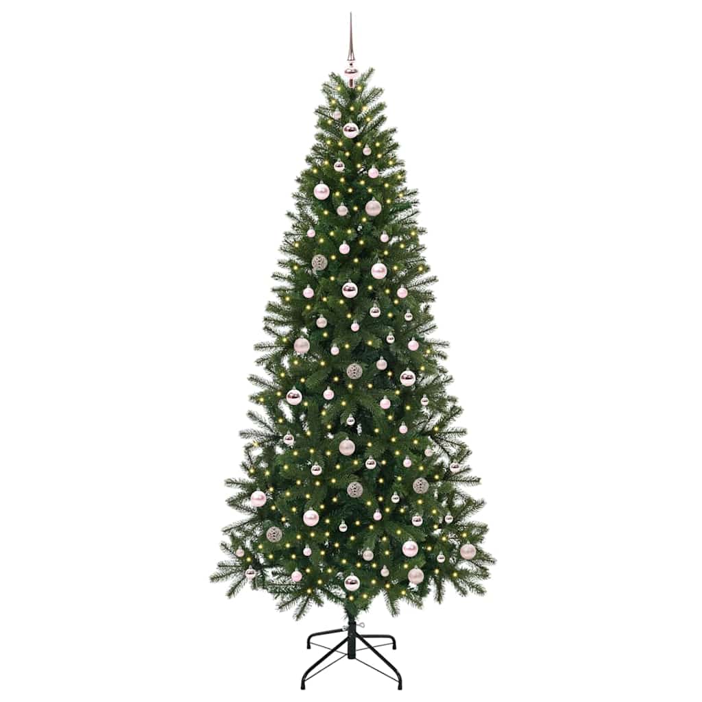 Vidaxl kunstkerstboom met 300 led met standaard groen 240 cm pe en pvc