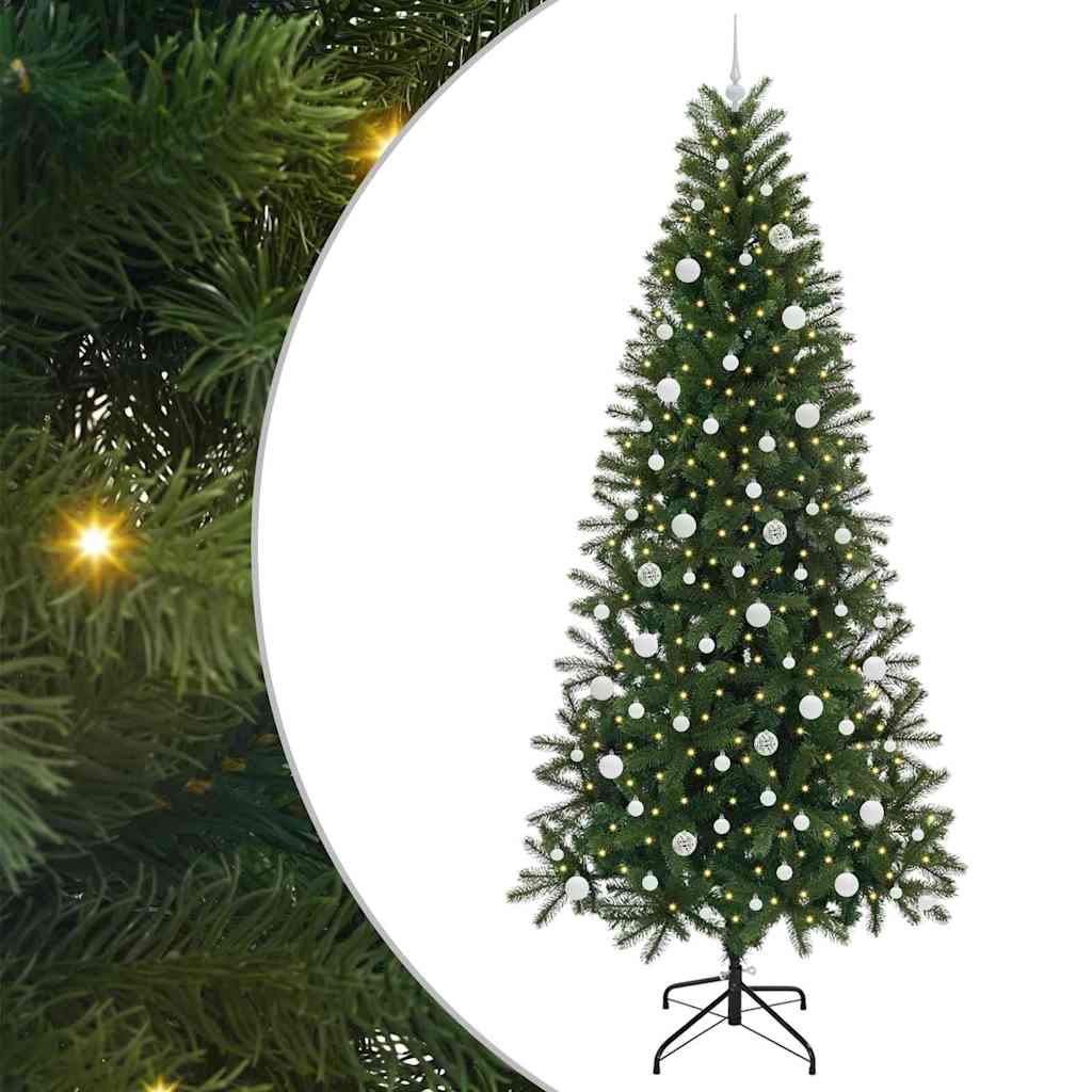 Vidaxl kunstkerstboom met 300 led met standaard groen 240 cm pe en pvc