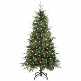 Vidaxl kunstmatige inklapbare kerstboom groen 120 cm pe en pvc