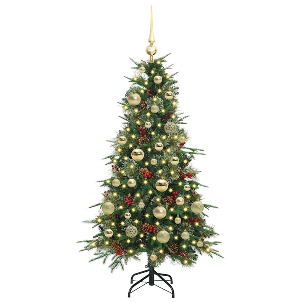 Vidaxl kunstmatige inklapbare kerstboom groen 120 cm pe en pvc