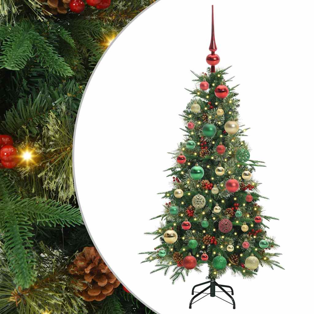 Vidaxl kunstmatige inklapbare kerstboom groen 120 cm pe en pvc