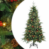 Vidaxl kunstmatige inklapbare kerstboom groen 150 cm pe en pvc