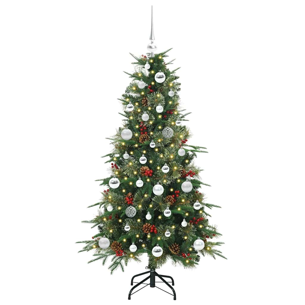 Vidaxl kunstmatige inklapbare kerstboom groen 150 cm pe en pvc