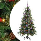 Vidaxl kunstmatige inklapbare kerstboom groen 150 cm pe en pvc