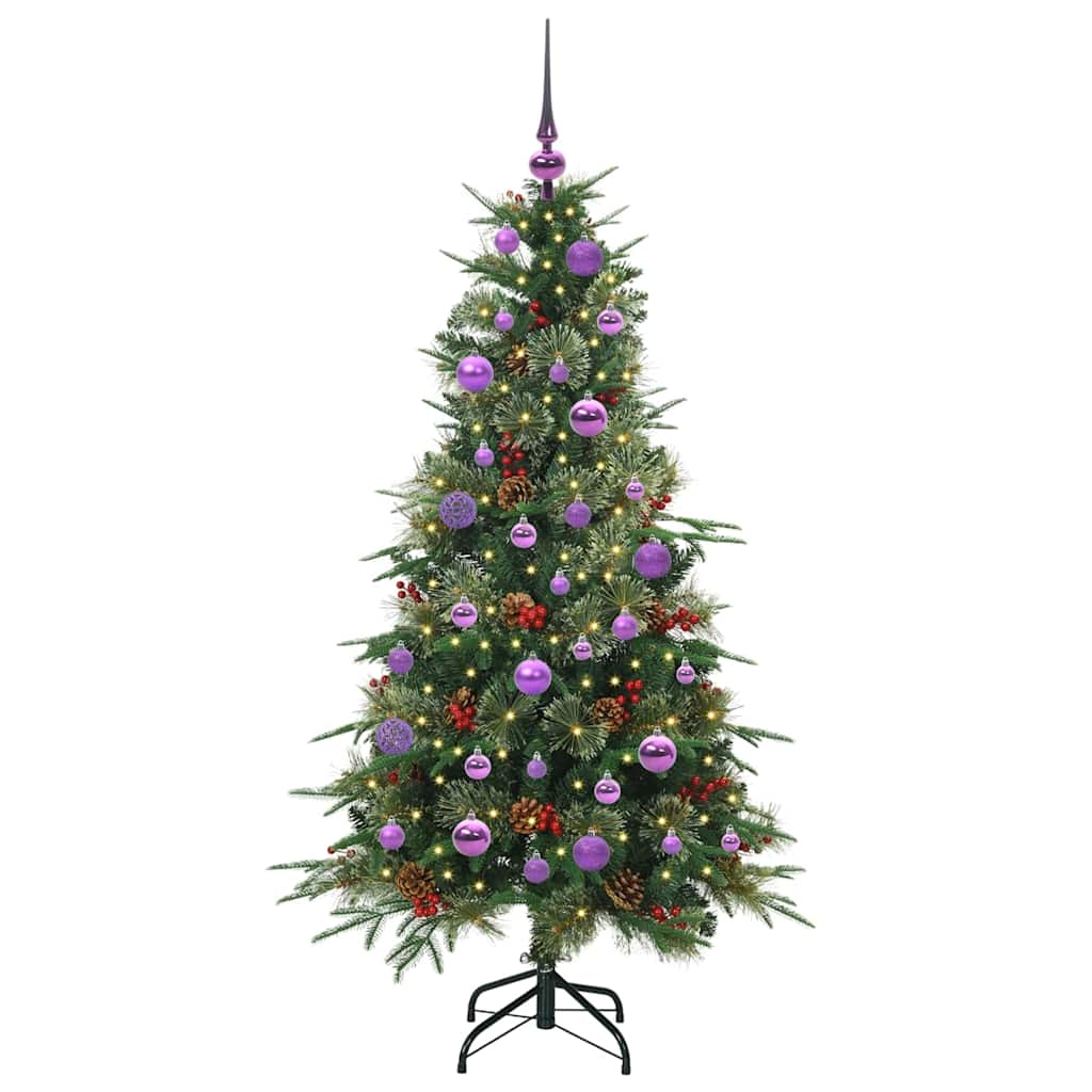 Vidaxl kunstmatige inklapbare kerstboom groen 150 cm pe en pvc