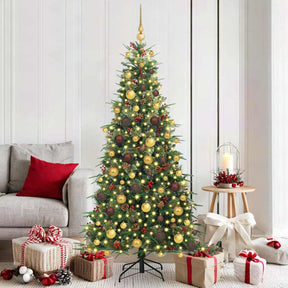 Vidaxl kunstmatige inklapbare kerstboom groen 180 cm pe en pvc