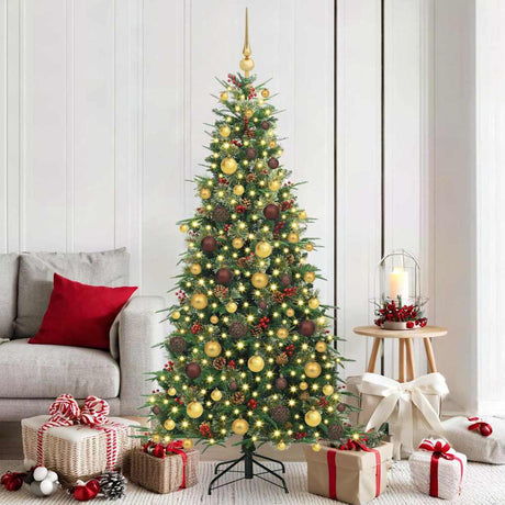 Vidaxl kunstmatige inklapbare kerstboom groen 180 cm pe en pvc