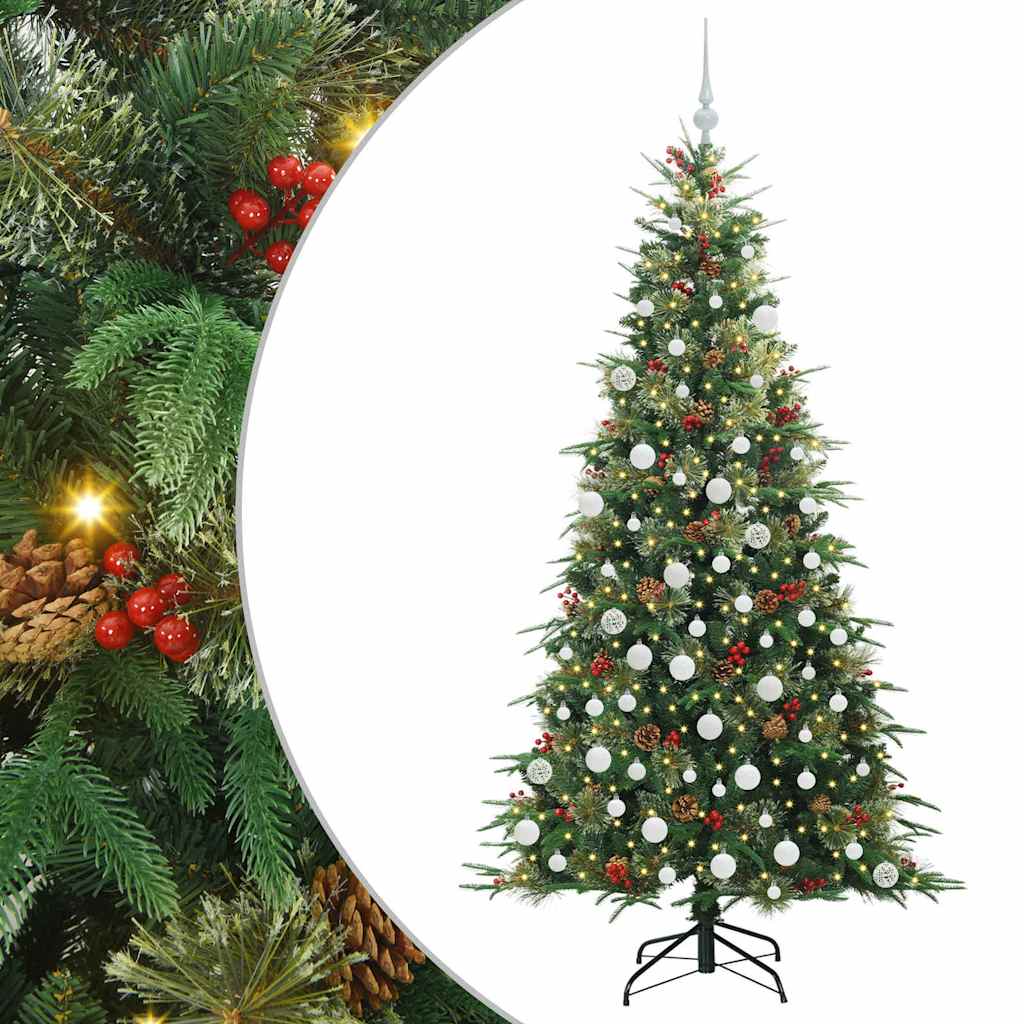 Vidaxl kunstmatige inklapbare kerstboom groen 180 cm pe en pvc
