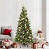 Vidaxl kunstmatige inklapbare kerstboom groen 210 cm pe en pvc