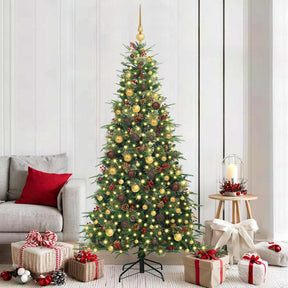 Vidaxl kunstmatige inklapbare kerstboom groen 210 cm pe en pvc