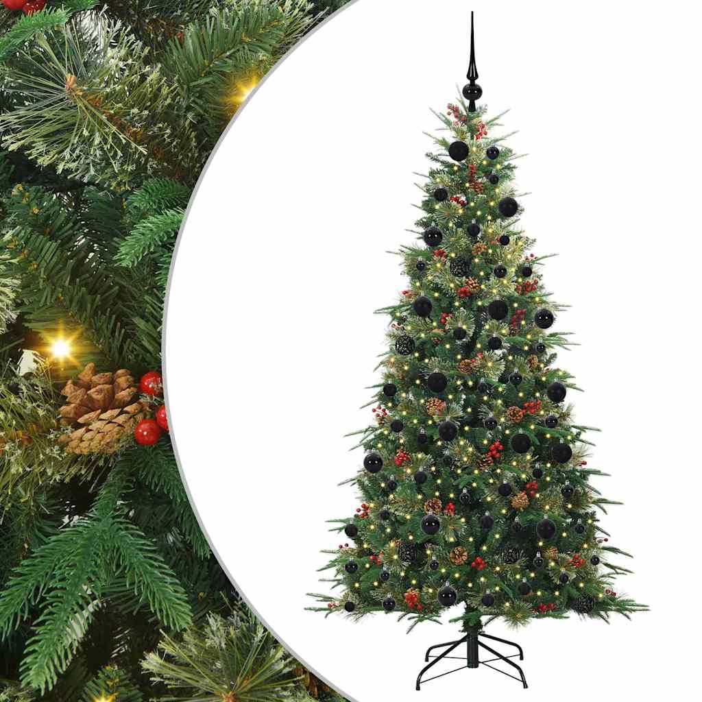 Vidaxl kunstmatige inklapbare kerstboom groen 210 cm pe en pvc