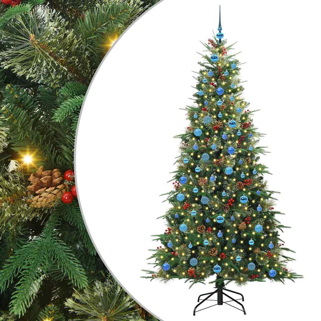 Vidaxl kunstmatige inklapbare kerstboom groen 210 cm pe en pvc