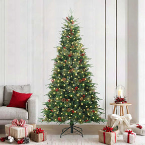 Vidaxl kunstmatige inklapbare kerstboom groen 240 cm pe en pvc