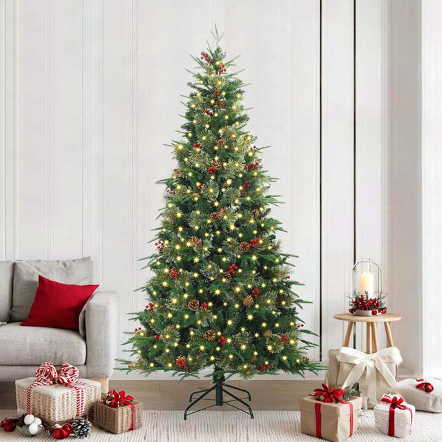 Vidaxl kunstmatige inklapbare kerstboom groen 240 cm pe en pvc