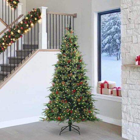 Vidaxl kunstmatige inklapbare kerstboom groen 240 cm pe en pvc