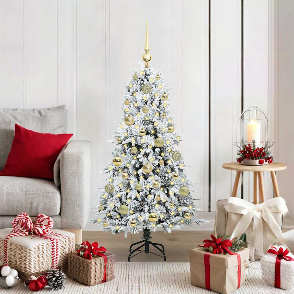 Vidaxl kunstmatige inklapbare kerstboom wit 120 cm pe en pvc