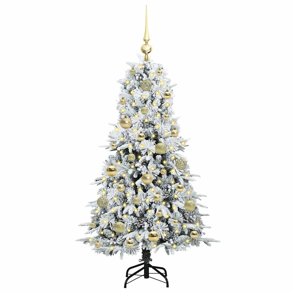 Vidaxl kunstmatige inklapbare kerstboom wit 120 cm pe en pvc