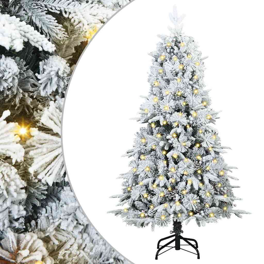 Vidaxl kunstmatige inklapbare kerstboom wit 150 cm pe en pvc