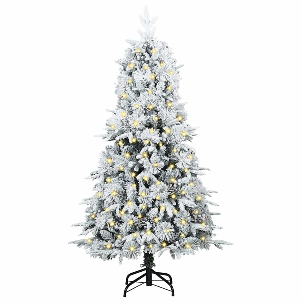 Vidaxl kunstmatige inklapbare kerstboom wit 150 cm pe en pvc